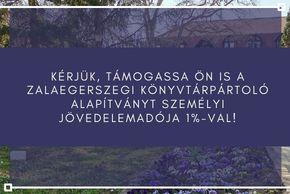 A könyvtár alapítványának támogatása a jövedelemadó 1%-val