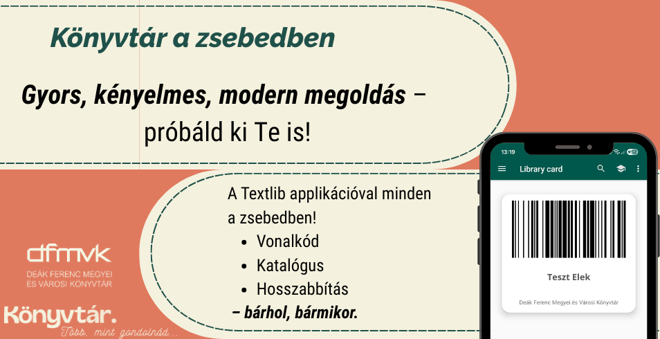 K�nyvt�r a zsebedben - Digit�lis olvas�jegy �s TextLib applik�ci�