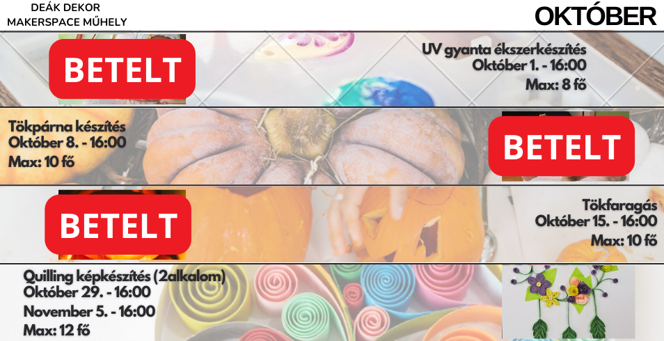 Dek Dekor Mhelyfoglalkozsok - 2025 Oktber
